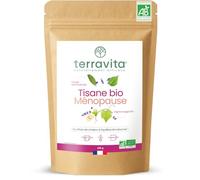TERRAVITA | Tisane Ménopause BIO | 9 Plantes BIO | 100g | Contre les Bouffées de Chaleur | Framboisier et Sauge | Infusion Sans Théine | Sans OGM ni Additifs | Made in France