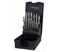 Terrax A2142 15ro spirale Forets HSS G dans coffret en plastique (ABS), 25 pièces