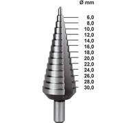 TERRAX by RUKO Forets à peler la tôle HSS CBN rectifiés avec affûtage en croix 4 - 30 mm taille 2 - A101052TX