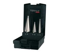 Terrax by RUKO - Jeu de forets étagés HSS 3 pièces Ø (0/9-32 mm), rainure droite, en coffret plastique robuste A101126RO