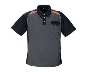 Terrax Polo p. hommes taille M gris foncé/noir/orange 50 % PES / 50 % Cool Dry Quantité:1