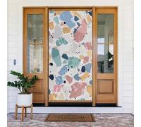Terrazzo - Bannière de porte en tissu imprimé marbre pastel à suspendre - Décoration de porte - Rideau de porte en tissu pour vacances, intérieur et extérieur