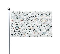 Terrazzo Drapeau d'extérieur en marbre pastel quatre saisons Drapeau de vacances double face avec boutonnière Fond décoratif Fournitures de fête