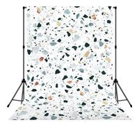 Terrazzo Fond photo imprimé pastel marbré sans couture, tissu mat pour prise de vue, bannière murale professionnelle de studio