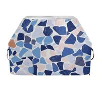Terrazzo - Housse de barbecue en matériau indéchirable et résistant à la décoloration avec cordon de serrage réglable pour protéger de la poussière et du vent - Motif bleu glorieux - 165,1 cm