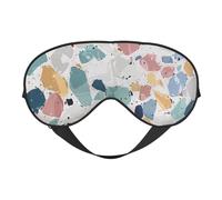 Terrazzo Masque de sommeil avec imprimé marbre pastel pour homme et femme - Masque doux et respirant