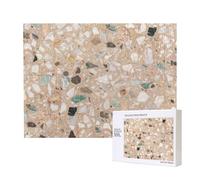 Terrazzo Pierre Naturelle,Puzzle Familial en Bois de 500 pièces pour Adultes et Adolescents, décoration d'intérieur