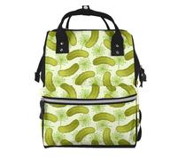 Terrazzo Sac à dos à langer avec motifs marbrés pastel pour maman et papa, sac à dos à langer imperméable multifonctionnel, Cornichons à sushi aneth, One Size, Sac à dos tyrolien