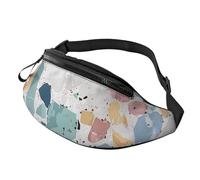 Terrazzo Sac banane à imprimé marbré pastel pour homme et femme avec sangle réglable pour randonnée, course à pied, voyage, cyclisme, Noir , Taille unique, Sac à dos décontracté