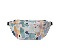 Terrazzo Sac banane léger avec imprimé marbré pastel pour la marche, le cyclisme, la randonnée, les voyages, Noir , Taille unique, Sac à dos décontracté