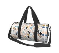 Terrazzo Sac de voyage rond en toile imperméable et résistant aux déchirures Motif marbre pastel
