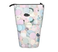Terrazzo Trousse à crayons télescopique Motif marbre pastel, Noir , Taille unique