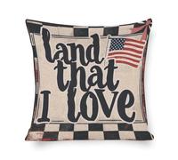 Terre Au Design Vintage Rouge, Blanc Et Bleu Que J'adore Housse De Coussin Luxe Taie Oreiller Moderne Taie d'oreiller pour Maison Salon Chambre 45X45Cm