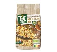 TERRE & CEREALES BIO Muesli Croustillant Miel Noix de Pécan 800g - Flocons d'Avoine Complets Bio, Sans Huile de Palme, Fabriqué en France - Lot de 3