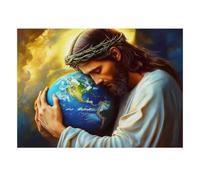 Terre Ciel Homme 1000pcs Mini Puzzle pour Adultes Difficile | 38x26cm Carton Décor Salon Structure Durable Cadeau D'anniversaire Soulagement De L'anxiété