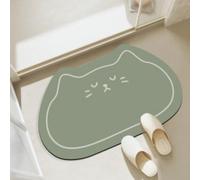 Terre De Diatomée 50X80 Cartoon Vert Ultra Absorbant Tapis De Bain,Tapis Antidérapant Baignoire Séchage Rapide Doux,Facile À Nettoyer,pour Porte D'Entrée,Chevet,Cuisine,Salon