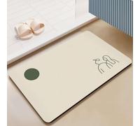 Terre De Diatomée 50X80 Cercle Vert Ultra Absorbant Tapis De Bain,Tapis Antidérapant Baignoire Séchage Rapide Doux,Facile À Nettoyer,pour Porte D'Entrée,Chevet,Cuisine,Salon