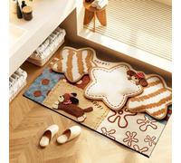 Terre De Diatomée 50X80 Chien Brun Ultra Absorbant Tapis De Bain,Tapis Antidérapant Baignoire Séchage Rapide Doux,Facile À Nettoyer,pour Porte D'Entrée,Chevet,Cuisine,Salon
