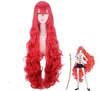 Terre de la perruque de corindon Padparadscha brillant Costume de Cosplay Houseki no Kuni longs cheveux synthétiques ondulés rouges perruques de fête d'halloween PL-208