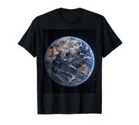 Terre De l'espace Asie Vue Astronomie Astrophysique Scène T-Shirt