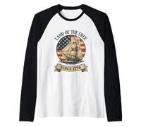 Terre de liberté depuis 1776, 4 juillet, jour de l'indépendance des États-Unis Manche Raglan