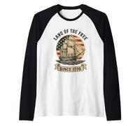 Terre de liberté depuis 1776, 4 juillet, jour de l'indépendance des États-Unis Manche Raglan