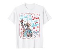 Terre de liberté grâce à la courageuse Statue de la Liberté, États-Unis T-Shirt