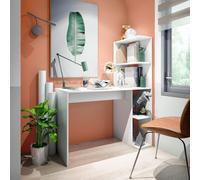 Terre de Nuit Bureau réversible avec étagères Blanc