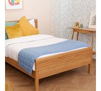 Terre de Nuit - Chemin de lit matelassé Jersey Bleu océan 50x200 - - Bleu Clair - Uni