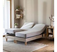 Drap housse beige pour lit articulé jersey extensible 2x70x190