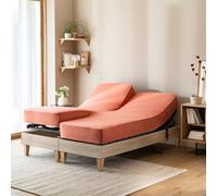 Drap Housse Orange Terracotta pour lit articulé Jersey Extensible 2x80x200