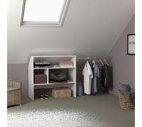 Terre de Nuit Dressing sous Pente avec étagères et penderie Blanc