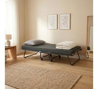 Terre de Nuit Ensemble lit d’appoint Pliant sur roulettes avec Matelas Mousse 90x190 cm en Bois