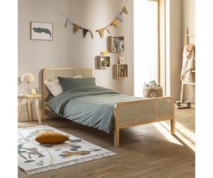 Terre de Nuit Lit Adulte en pin Massif Naturel avec véritable cannage Anna 90x190 - LT17018