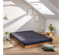 Terre de Nuit Matelas futon Anthracite en Coton 140x200