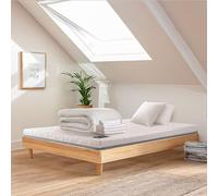 Terre de Nuit Pack 90x190 lit Complet en Pin Massif - Ferme - Blanc