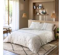 Terre de Nuit - Parure de lit Essence berbère 260x240 - Ecru - Uni - 57 Fils/cm² - Rabat