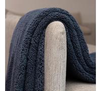 Terre de Nuit Plaid Polaire uni Bleu Marine 130x170 cm