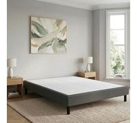 Terre de Nuit Sommier déco tapissier 160x200 cm en kit Anthracite en Bois - Anthracite