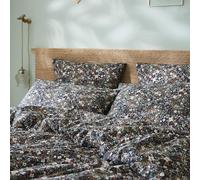 Taie d'oreiller Gaze de Coton imprimé Floral Bleu Marine 60x60