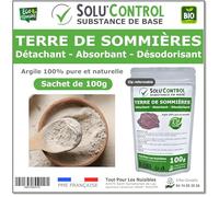 Terre de Sommières 100 g - Détachant Naturel et Absorbant - Élimine les Odeurs d'Urine, Litière de Chat, Tapis, Cendriers