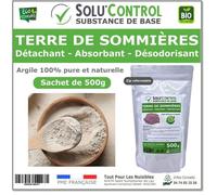 Terre de Sommières 500 g - Détachant Naturel et Absorbant - Élimine les Odeurs d'Urine, Litière de Chat, Tapis, Cendriers