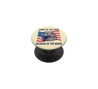 Terre des Libres grâce aux Braves aigles patriotes PopSockets PopGrip Adhésif