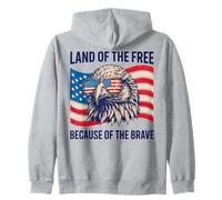 Terre des Libres grâce aux Braves aigles patriotes Sweat à Capuche