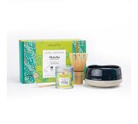 Terre d'Oc - Coffret Dégustation Matcha Bio - Accessoires Japonais | 100% Poudre de Matcha Japonais - 30g - Chasen, Chawan & Chashaku en Bambou et Céramique - Idée Cadeau Homme et Femme