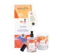 Terre d'Oc - Coffret Parfumé Fleur d'Oranger - Bougie & Parfum d'Ambiance | Fleurs Blanches, Musc & Cèdre Blanc - Bougie 180g + Parfum d'Ambiance 100ml - Cire Végétale - Idée Cadeau - Fragrance Florale