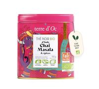 Terre d'Oc - Thé Noir Bio d'Inde - Chai Masala aux Épices - Vrac - 100g