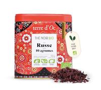 terre d'Oc - Thé Noir Bio Goût Russe - Saveur 10 Agrûmes - Boite en Métal - Thé en vrac - Idée Cadeau - 100g