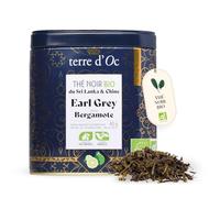 Terre d'Oc - Thé Noir Earl Grey Bio - 80G - Thé Vrac - Infusion fruitée à la bergamote et pétales de soucis - Ingrédients de Qualité - 100% Bio et Naturel