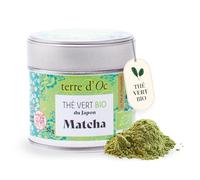 terre d'Oc - Thé Vert Matcha Bio du Japon - Pot en métal - Thé en poudre - Idée cadeau - 30g